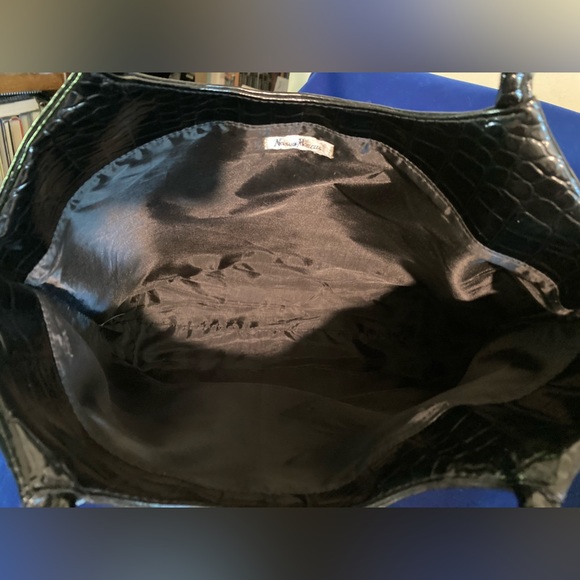 Neiman Marcus Black Faux Alligator Tote - Picture 3 of 4